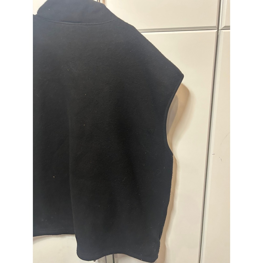 RUBA Black Fleece Full Zip Vest‎ Mens 3X Made in USA Mock Neck Sleeveless Jacket - Picture 15 of 16
